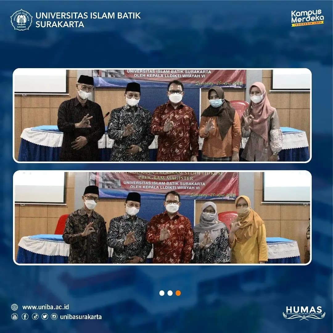 Kepala LLDIKTI Wilayah VI Serahkan SK Pembukaan Program Studi Hukum Program Magister Universitas Islam Batik Surakarta