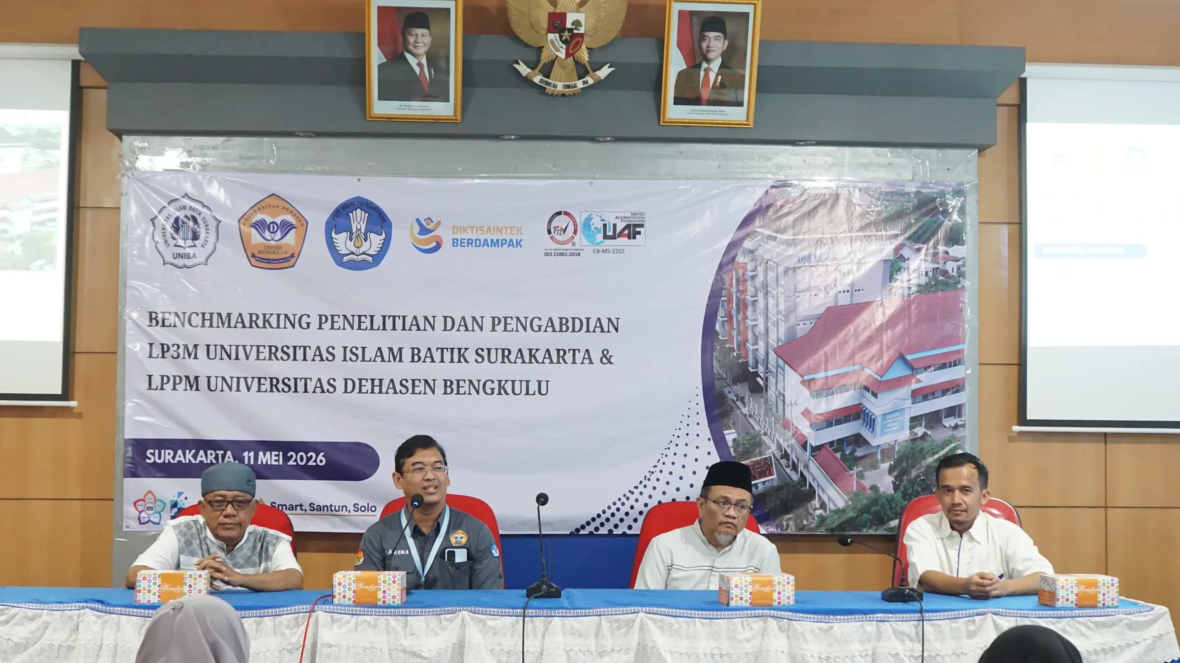 Mempererat Jejaring Akademik: UNIBA Surakarta Sambut Kunjungan Studi Banding LPPM Universitas Dehasen Bengkulu