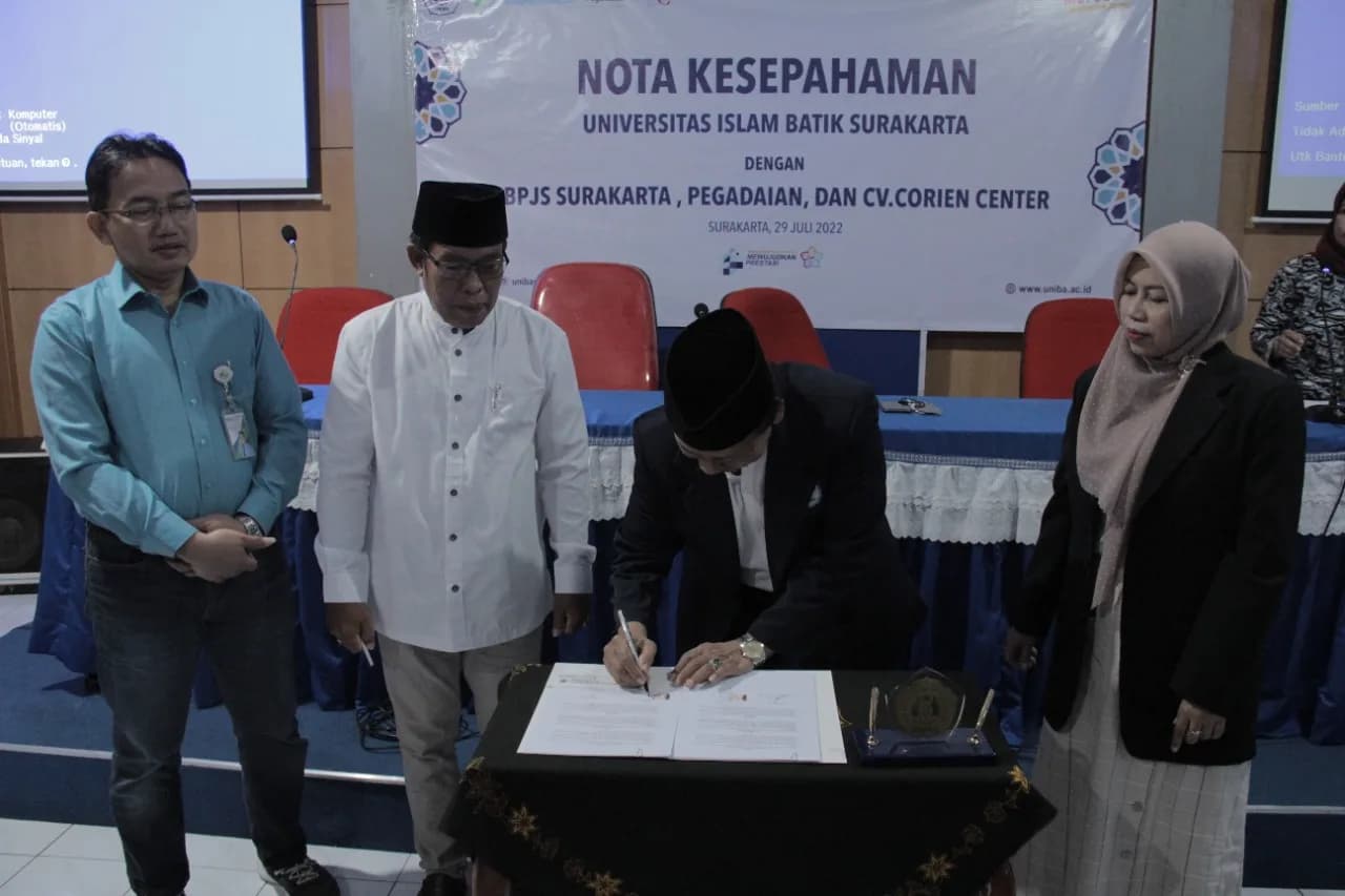 UNIBA SURAKARTA BERSAMA BPJS SURAKARTA, PT. PEGADAIAN, DAN CV. CORIEN SIAP BEKERJASAMA TINGKATKAN KUALITAS TRIDHARMA PERGURUAN TINGGI