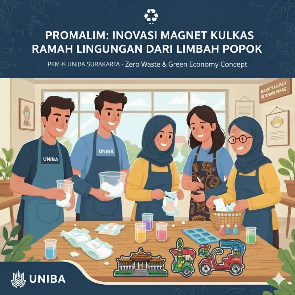 Inovasi Mahasiswa UNIBA Surakarta: PROMALIM, Magnet Kulkas Ramah Lingkungan dari Limbah Popok Bayi