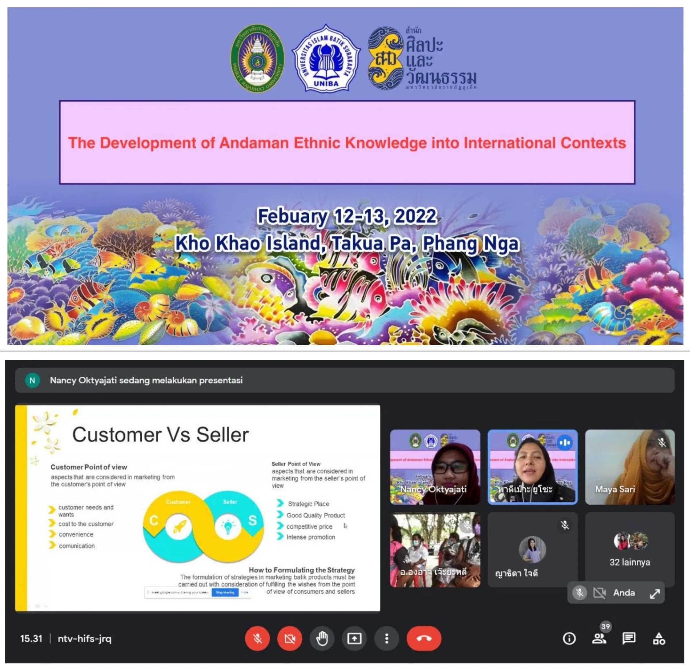 Dua Dosen Program Studi Teknik Industri UNIBA Surakarta Menjadi Narasumber dalam Program “The Development of Andaman Ethnic Knowledge into International Contexts”